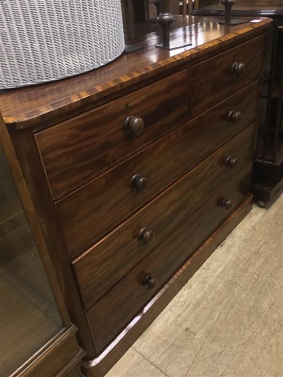 Victorian mahogany chest of 2 short and 3 long drawers